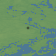 Shaded relief of the 46 km around Raksta, drawn from the GMTED2010 grid