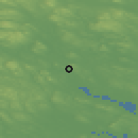 Shaded relief of the 43 km around Råneå, drawn from the GMTED2010 grid