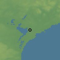 Shaded relief of the 47 km around Rinkaby, drawn from the GMTED2010 grid