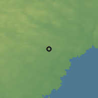 Shaded relief of the 43 km around Robertsfors, drawn from the GMTED2010 grid