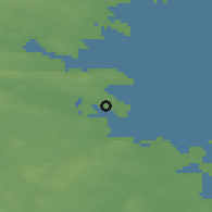 Shaded relief of the 43 km around Skelleftehamn, drawn from the GMTED2010 grid