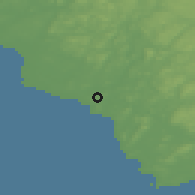Shaded relief of the 47 km around Skrea, drawn from the GMTED2010 grid