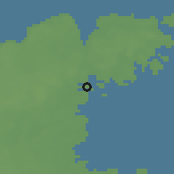 Shaded relief of the 46 km around Slite, drawn from the GMTED2010 grid