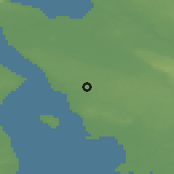 Shaded relief of the 47 km around Bårslöv, drawn from the GMTED2010 grid
