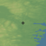 Shaded relief of the 44 km around Sörforsa, drawn from the GMTED2010 grid