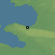 Shaded relief of the 47 km around Båstad, drawn from the GMTED2010 grid