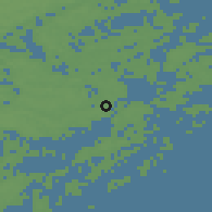 Shaded relief of the 46 km around Stavsnäs, drawn from the GMTED2010 grid