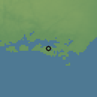 Shaded relief of the 47 km around Sturkö, drawn from the GMTED2010 grid