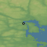 Shaded relief of the 44 km around Sundsbruk, drawn from the GMTED2010 grid