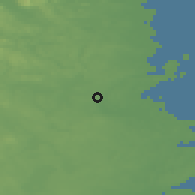 Shaded relief of the 45 km around Bergby, drawn from the GMTED2010 grid