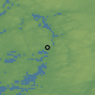 Shaded relief of the 46 km around Svanesund, drawn from the GMTED2010 grid
