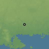 Shaded relief of the 47 km around Svängsta, drawn from the GMTED2010 grid