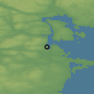 Shaded relief of the 44 km around Svartvik, drawn from the GMTED2010 grid
