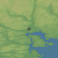 Shaded relief of the 44 km around Bergeforsen, drawn from the GMTED2010 grid