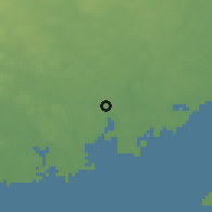 Shaded relief of the 43 km around Täfteå, drawn from the GMTED2010 grid