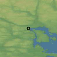 Shaded relief of the 44 km around Timrå, drawn from the GMTED2010 grid