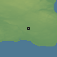 Shaded relief of the 47 km around Tomelilla, drawn from the GMTED2010 grid