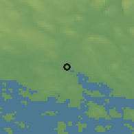 Shaded relief of the 43 km around Töre, drawn from the GMTED2010 grid