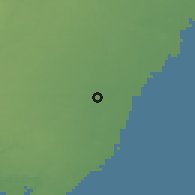 Shaded relief of the 47 km around Torsås, drawn from the GMTED2010 grid