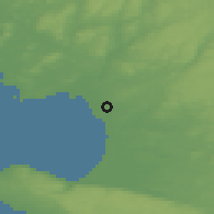 Shaded relief of the 47 km around Trönninge, drawn from the GMTED2010 grid