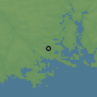Shaded relief of the 46 km around Trosa, drawn from the GMTED2010 grid