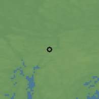Shaded relief of the 46 km around Tumba, drawn from the GMTED2010 grid