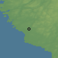 Shaded relief of the 47 km around Tvååker, drawn from the GMTED2010 grid