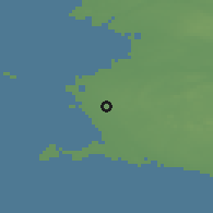 Shaded relief of the 47 km around Tygelsjö, drawn from the GMTED2010 grid