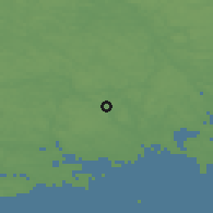 Shaded relief of the 46 km around Tystberga, drawn from the GMTED2010 grid
