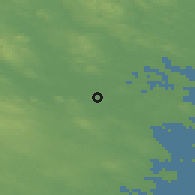 Shaded relief of the 43 km around Bergsviken, drawn from the GMTED2010 grid