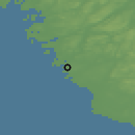 Shaded relief of the 47 km around Varberg, drawn from the GMTED2010 grid