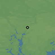 Shaded relief of the 46 km around Vårsta, drawn from the GMTED2010 grid