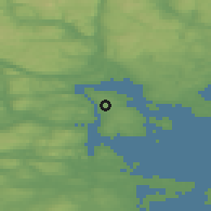 Shaded relief of the 44 km around Vi, drawn from the GMTED2010 grid