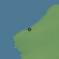 Shaded relief of the 46 km around Vibble, drawn from the GMTED2010 grid