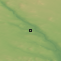 Shaded relief of the 42 km around Vuollerim, drawn from the GMTED2010 grid