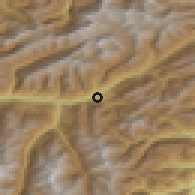 Shaded relief of the 51 km around Brig-Glis, drawn from the GMTED2010 grid
