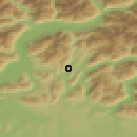 Shaded relief of the 51 km around Agno, drawn from the GMTED2010 grid