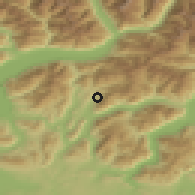 Shaded relief of the 51 km around Cadro, drawn from the GMTED2010 grid