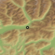 Shaded relief of the 51 km around Camorino, drawn from the GMTED2010 grid