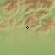 Shaded relief of the 51 km around Castel San Pietro, drawn from the GMTED2010 grid
