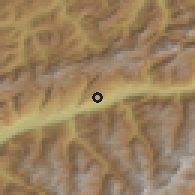 Shaded relief of the 51 km around Chermignon, drawn from the GMTED2010 grid