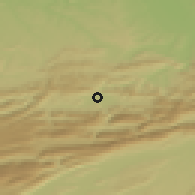 Shaded relief of the 51 km around Delémont, drawn from the GMTED2010 grid