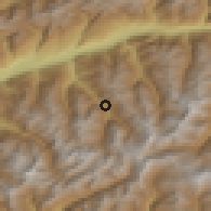 Shaded relief of the 51 km around Evolène, drawn from the GMTED2010 grid