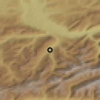Shaded relief of the 51 km around Frutigen, drawn from the GMTED2010 grid