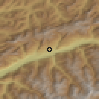 Shaded relief of the 51 km around Grimisuat, drawn from the GMTED2010 grid