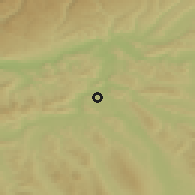 Shaded relief of the 51 km around Hausen, drawn from the GMTED2010 grid