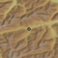 Shaded relief of the 51 km around Ilanz, drawn from the GMTED2010 grid