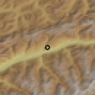 Shaded relief of the 51 km around Lens, drawn from the GMTED2010 grid