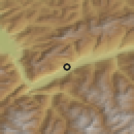 Shaded relief of the 51 km around Leytron, drawn from the GMTED2010 grid
