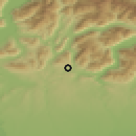 Shaded relief of the 51 km around Ligornetto, drawn from the GMTED2010 grid